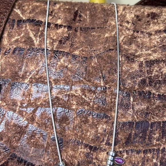 Black and Purple pendants with silver chain necklace‎ - Picture 3 of 6